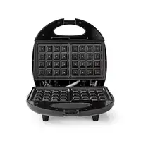 Nedis KAWP200BK gofrera 2 barquillo(s) 750 W Negro, Plata