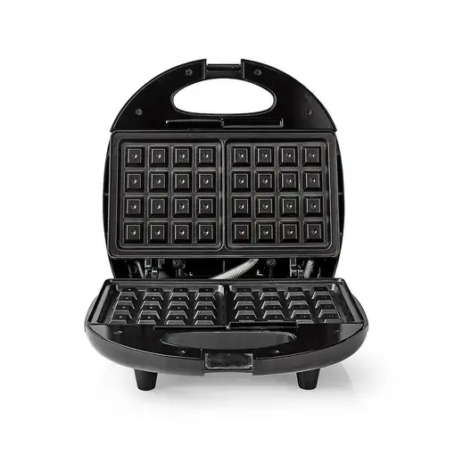 Nedis KAWP200BK gofrera 2 barquillo(s) 750 W Negro, Plata