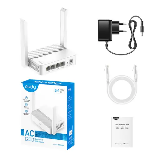 Cudy WR1200E router inalámbrico Ethernet rápido Doble banda (2,4 GHz / 5 GHz)