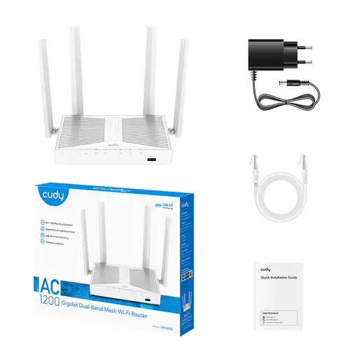 Cudy WR1300S router inalámbrico Gigabit Ethernet Doble banda (2,4 GHz / 5 GHz)
