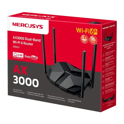Mercusys AX3000 router inalámbrico Gigabit Ethernet Doble banda (2,4 GHz / 5 GHz)
