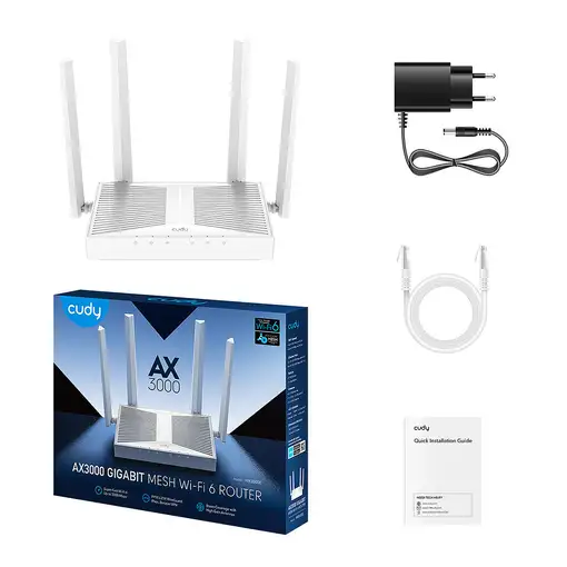 Cudy WR3000E router inalámbrico Gigabit Ethernet Doble banda (2,4 GHz / 5 GHz)