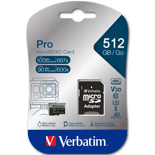 Verbatim 47046 memoria flash 512 GB MicroSDXC UHS-I Clase 10