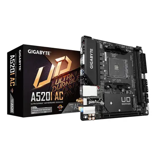 GIGABYTE A520I Placa base AC - Soporta CPUs AMD Ryzen 5000 Series AM4