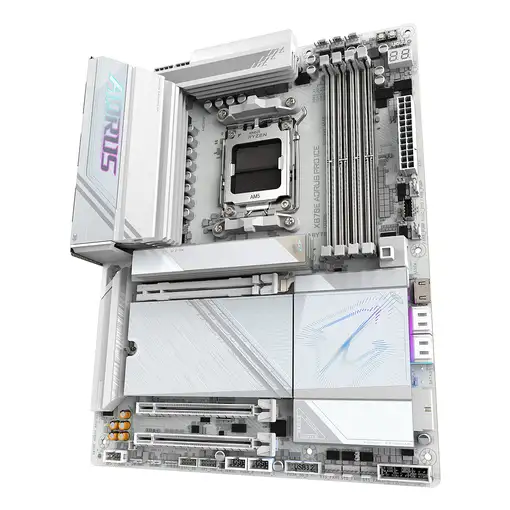 GIGABYTE X870E AORUS PRO ICE Placa Base - Soporta CPUs AMD Ryzen 9000