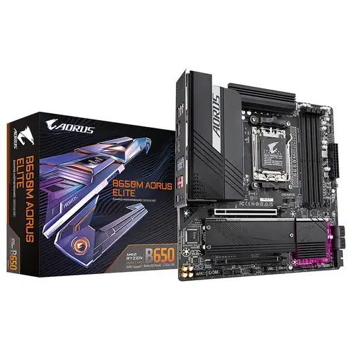 GIGABYTE B650M AORUS ELITE Placa base - Compatible con procesadores AMD Ryzen 9000