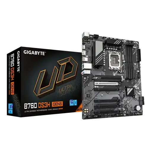 GIGABYTE B760 DS3H GEN5 Placa Base – Compatible con procesadores Intel Core 14ª ge