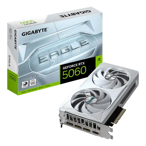 GIGABYTE GeForce RTX 5060 EAGLE OC ICE 8G Tarjeta Gráfica - 8GB GDDR7, 128bit, PCI