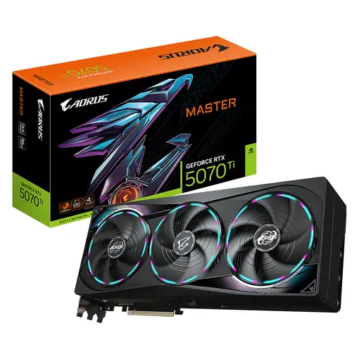 GIGABYTE AORUS GeForce RTX 5070 Ti MASTER 16G Tarjeta Gráfica - 16GB GDDR7