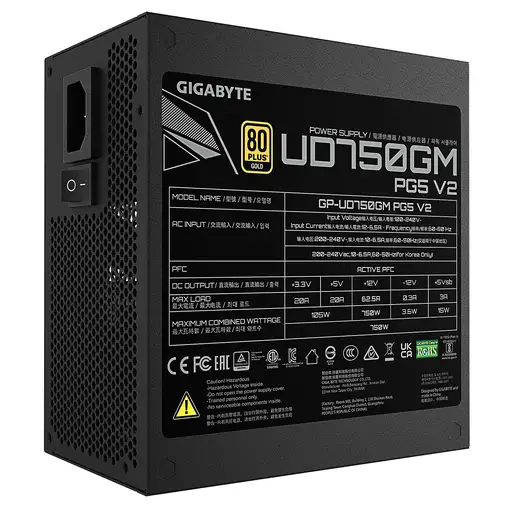 GIGABYTE UD750GM PG5 V2 Fuente de Alimentación – PCIe Gen 5.1, 80 PLUS Gold