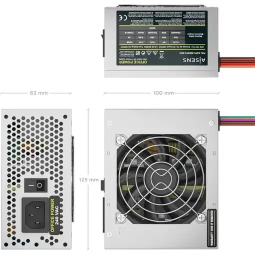 AISENS Fuente Alimentacion SFX 500W OEM, Plata