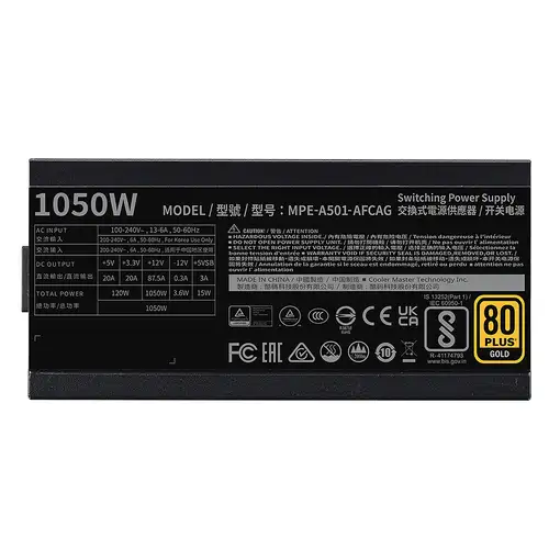 Cooler Master MWE Gold 1050 V2 ATX 3.1 unidad de fuente de alimentación 1050 W