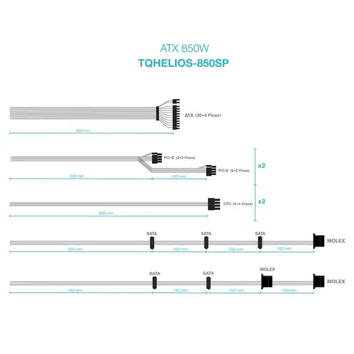 TooQ Fuente de alimentación ATX 850W APFC 80Plus Bronze