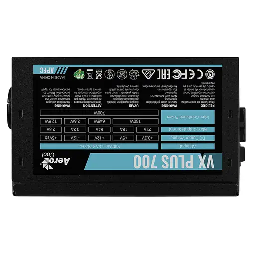 Aerocool VX PLUS 700 unidad de fuente de alimentación 700 W 20+4 pin ATX ATX Negro