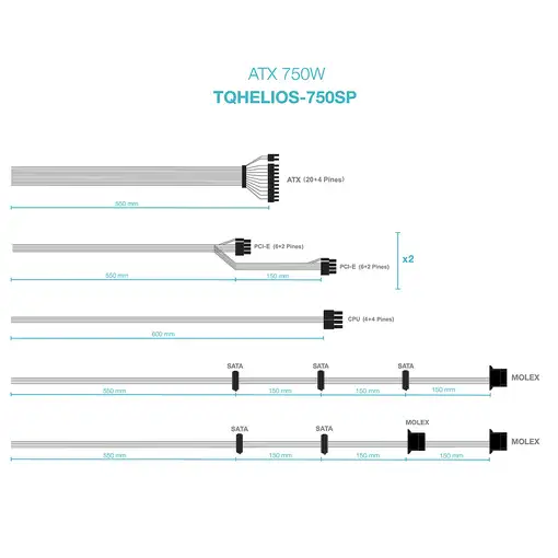 TooQ Fuente de alimentación ATX 750W APFC 80Plus Bronze