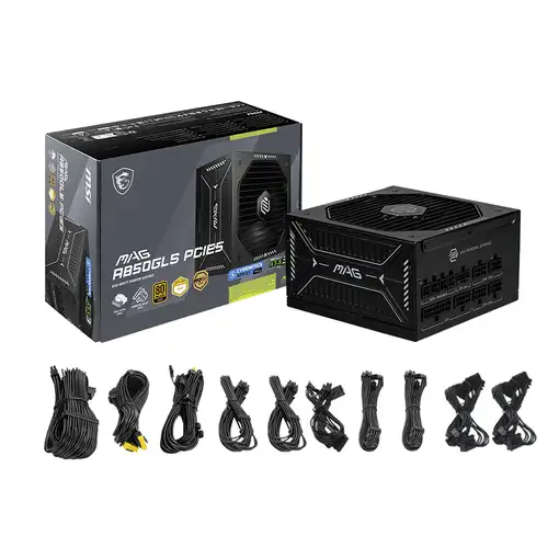 MSI MAG A850GLS PCIE5 unidad de fuente de alimentación 850 W 24-pin ATX ATX Negro