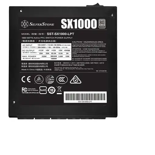 Silverstone SX1000 unidad de fuente de alimentación 1000 W 24-pin ATX SFX-L Negro