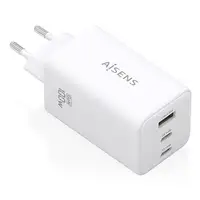 AISENS Cargador GaN 100W, 2x USB-C PD3.0 QC4.0 QC5.0, 1x USB-A QC3.0, Blanco