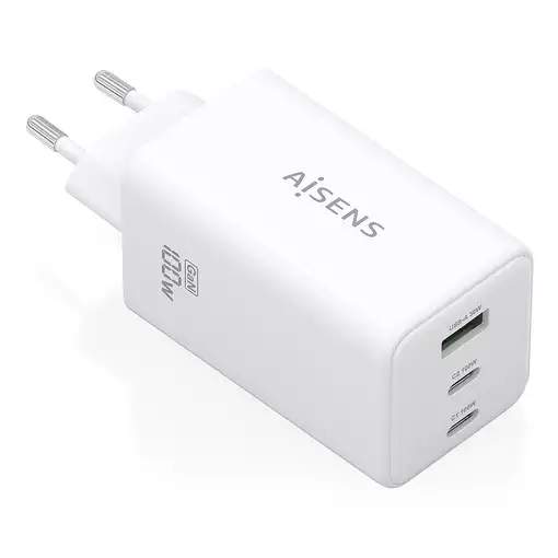 AISENS Cargador GaN 100W, 2x USB-C PD3.0 QC4.0 QC5.0, 1x USB-A QC3.0, Blanco AISENS Cargador GaN 100W, 2x USB-C PD3.0 QC4.0 QC5.0, 1x USB-A QC3.0, Blanco