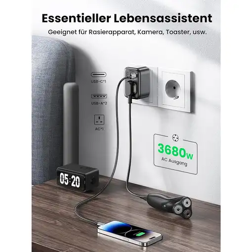 Ugreen 90613 cargador de dispositivo móvil Universal Negro