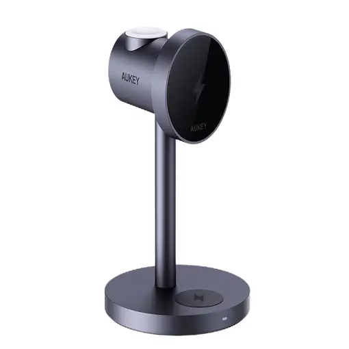 AUKEY MagFusion 3-IN-1 Fastcharger Teléfono móvil Negro USB Interior