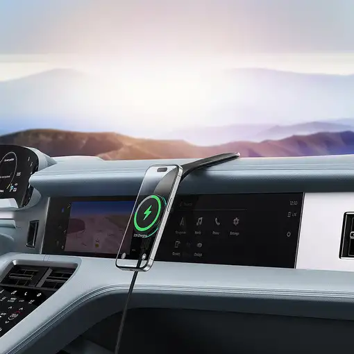 Baseus C02 Pro Smartphone Negro Cargador inalámbrico Carga rápida Auto, Interior