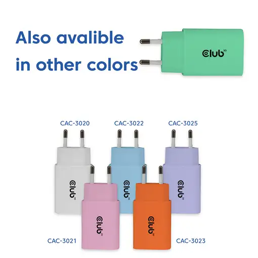 CLUB3D CAC-3024 cargador de dispositivo móvil Smartphone, Universal Verde