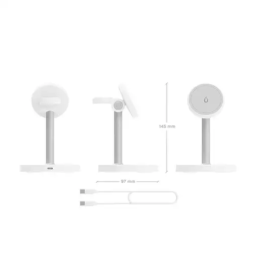 AISENS Cargador Inalambrico USB-C 3 en 1 De 15W Para Movil, Apple Watch, Auricular