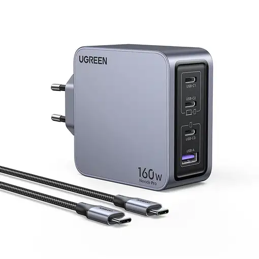 Ugreen Nexode Pro 160W GaN Charger with USB-C Cable Universal Negro