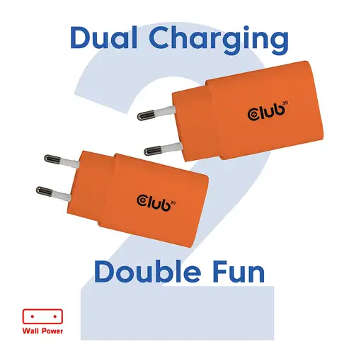 CLUB3D CAC-3023 cargador de dispositivo móvil Smartphone, Universal Naranja