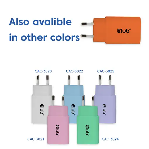 CLUB3D CAC-3023 cargador de dispositivo móvil Smartphone, Universal Naranja