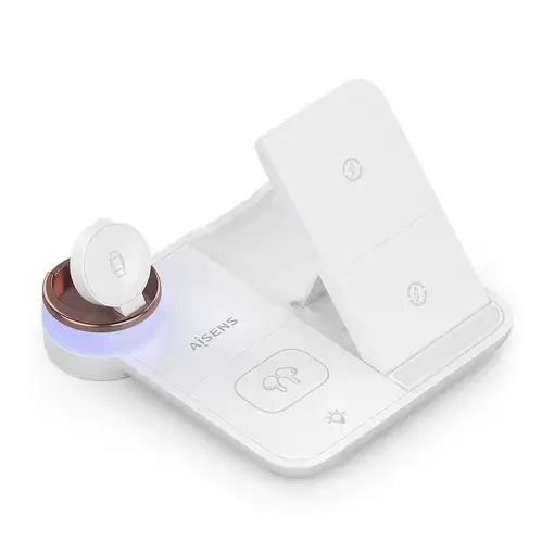 AISENS Cargador Inalambrico USB-C 4 en 1 De 15W Para Movil, Apple Watch