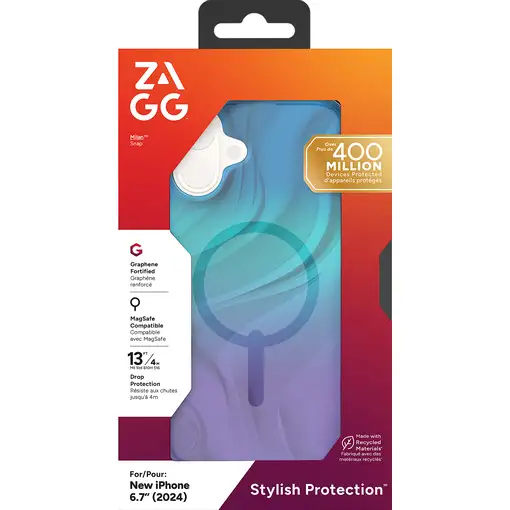 ZAGG Milan Snap funda para teléfono móvil 17 cm (6.7") Azul, Púrpura