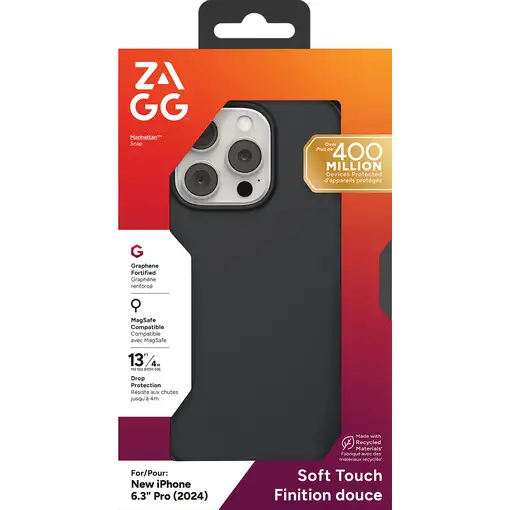 ZAGG Manhattan Snap funda para teléfono móvil 16 cm (6.3") Negro