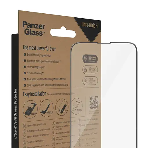 PanzerGlass ® Screen Protector iPhone 14 | 13 | 13 Pro | Ultra-Wide Fit Protector