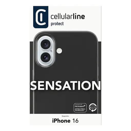 Cellularline Sensation - iPhone 16 Carcasa de silicona soft touch