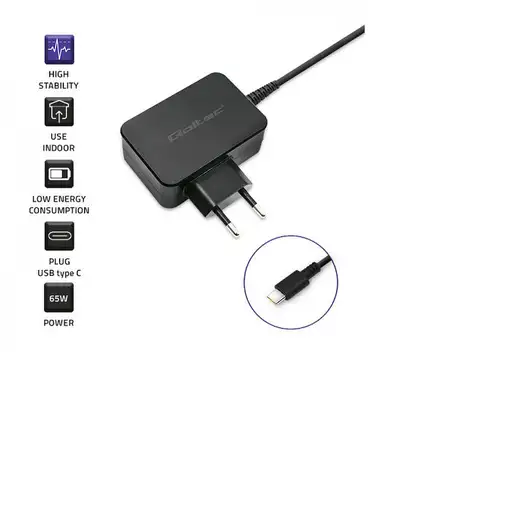 Qoltec 51024 cargador de dispositivo móvil Universal Negro Corriente alterna Carga