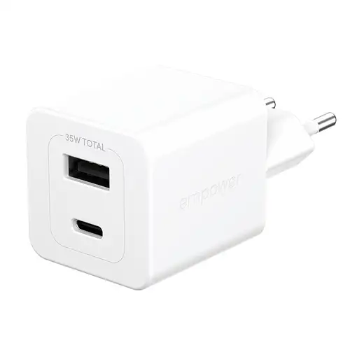 PanzerGlass empower™ by ® Turbo 35W Charger incl. USB-C + USB-A | EU Plug | Silver PanzerGlass empower™ by ® Turbo 35W Charger incl. USB-C + USB-A | EU Plug | Silver