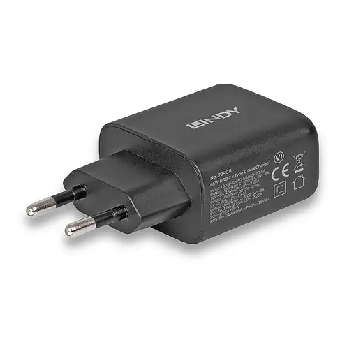 Lindy 73438 cargador de dispositivo móvil Universal Negro Corriente alterna Carga