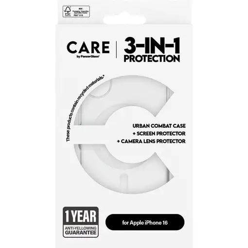 PanzerGlass ® | CARE by ® Flagship 3-in-1 Bundle iPhone 16 Protector de pantalla