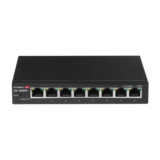Edimax GS-5008E switch Gestionado Gigabit Ethernet (10/100/1000) Negro