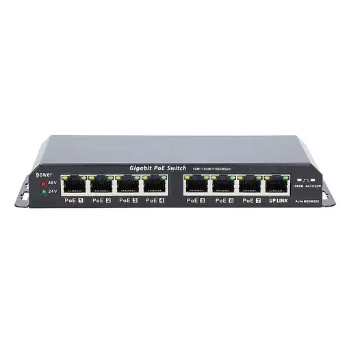 Extralink PoE Switch KRATOS 7x Gigabit PoE, 1x Uplink RJ45, fuente de alimentación
