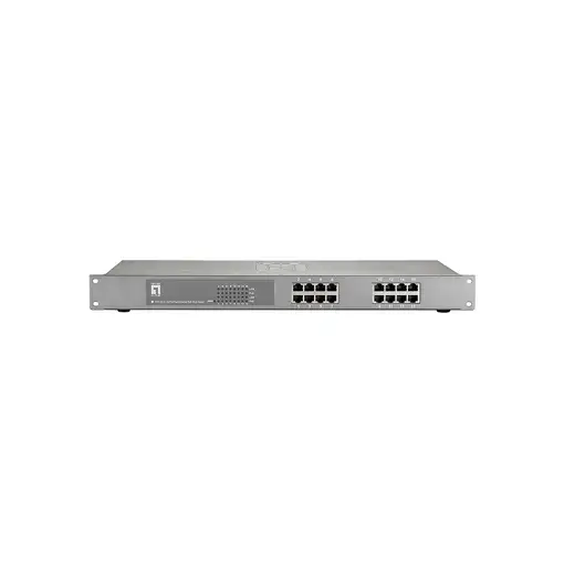 LevelOne Switch Fast Ethernet PoE de 16 puertos, 480W, 802.3at PoE+