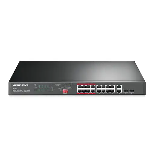 Mercusys 16-PORT 10/100MBPS+ 2-PORT GB RCK 16-PORT POE+ No administrado Fast Ether Mercusys 16-PORT 10/100MBPS+ 2-PORT GB RCK 16-PORT POE+ No administrado Fast Ether