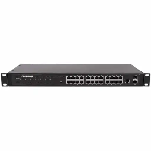Intellinet Switch de 24 Puertos Gigabit Ethernet Administrable por Web 2 puertos