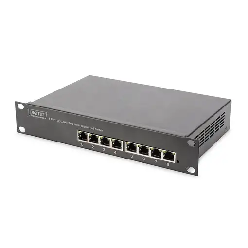 Digitus Conmutador PoE+ Gigabit de 10'' y 8 puertos no gestionado