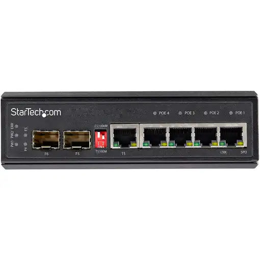 StarTech.com Switch Conmutador Industrial Ethernet Gigabit 6 Puertos - 4x RJ45 PoE