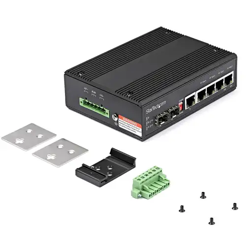 StarTech.com Switch Conmutador Industrial Ethernet Gigabit 6 Puertos - 4x RJ45 PoE