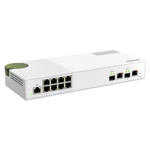 QNAP QSW-M2108-2C switch Gestionado L2 2.5G Ethernet (100/1000/2500) Gris, Blanco
