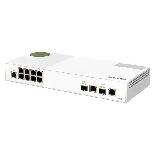 QNAP QSW-M2108-2C switch Gestionado L2 2.5G Ethernet (100/1000/2500) Gris, Blanco